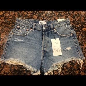 Zara denim high waisted shorts
